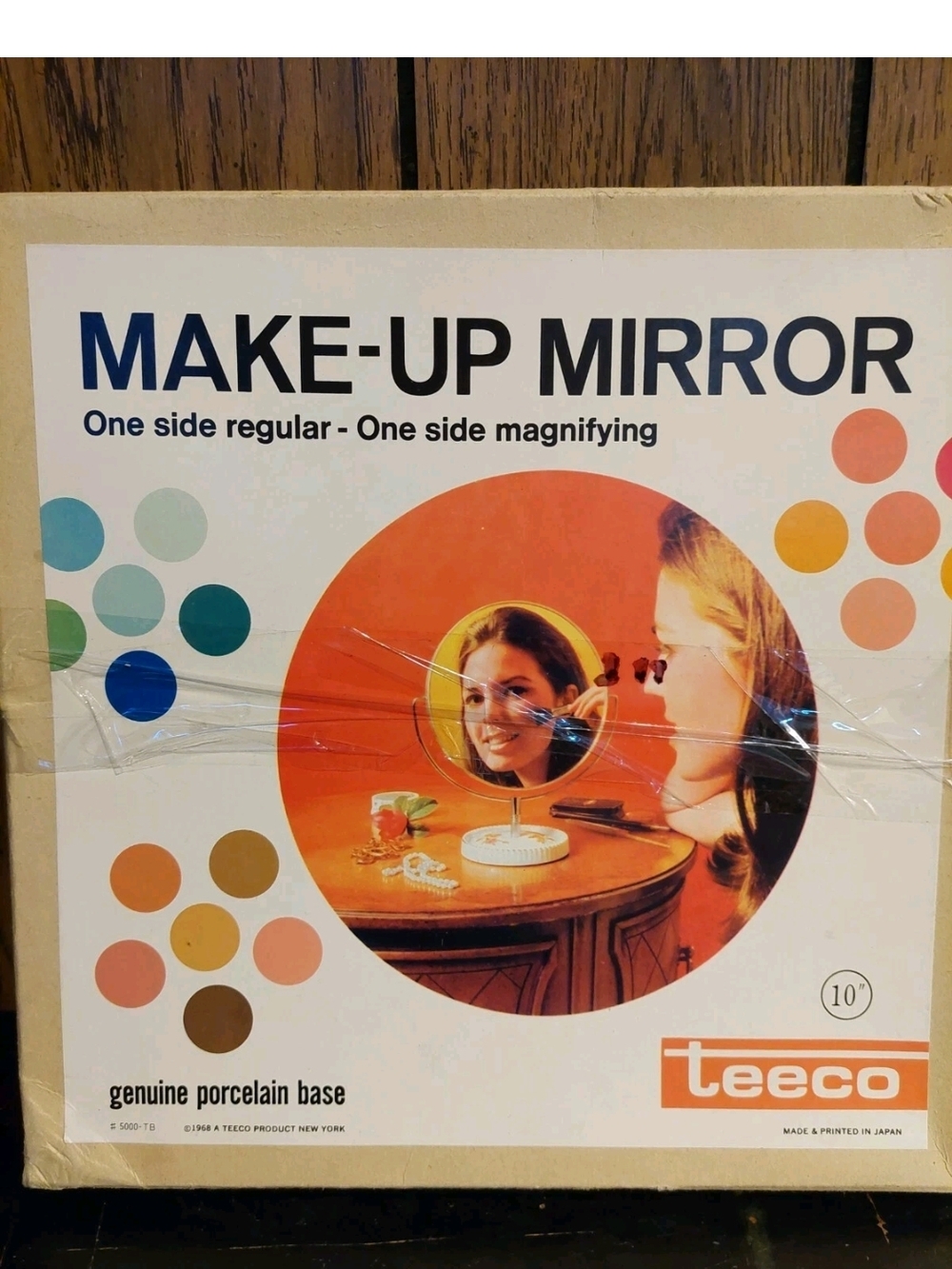 Teeco Make-Up Mirror – Dual-Sided Magnifying Vintage 60s In Box Missing Base